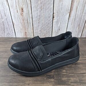 Clarks Cloudsteppers Breeze Sol Women's Sz 9 M Slip On Shoes Black (VGC)